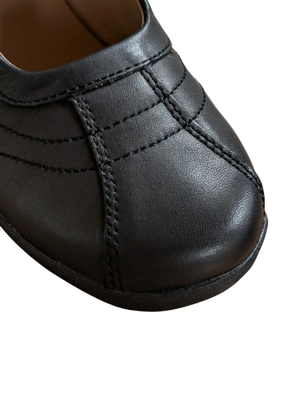 Stride Rite Claire Black Leather Mary Jane Flats Size 3.5